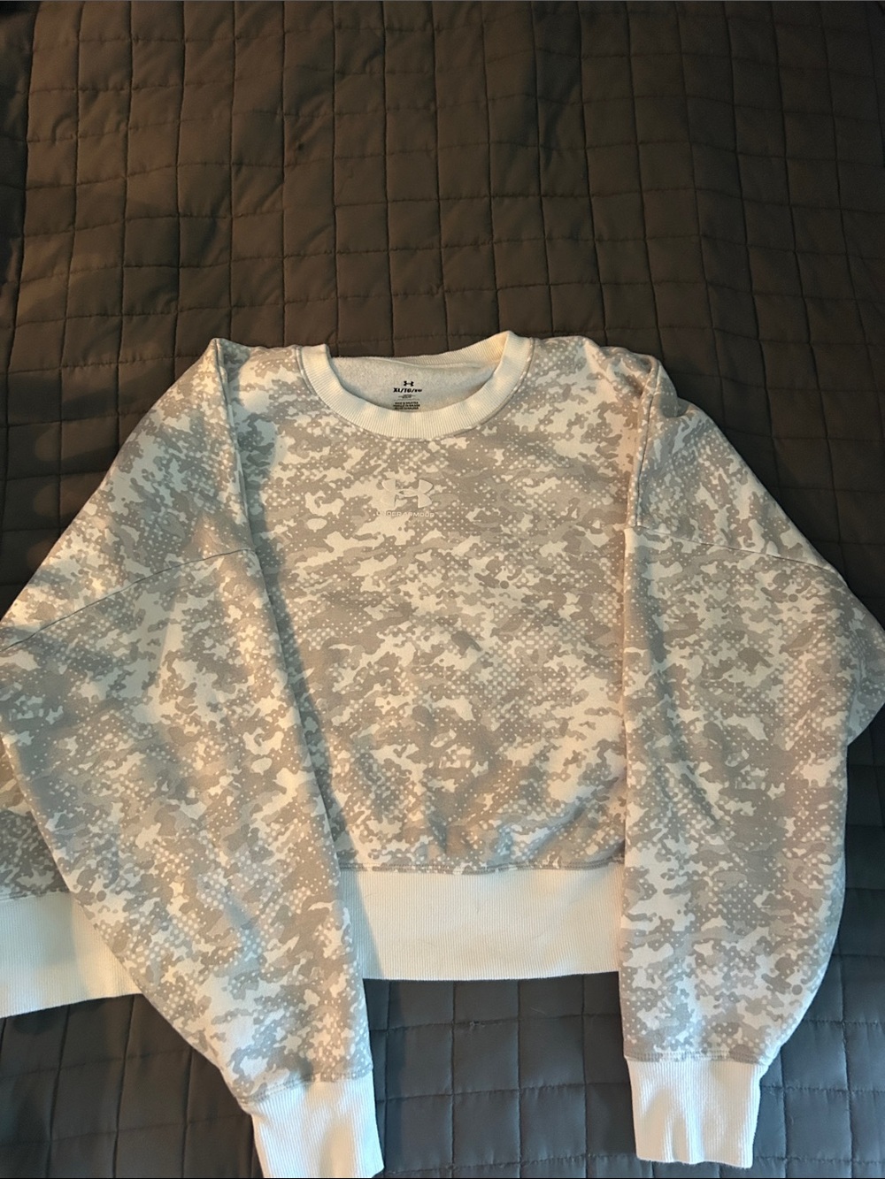 Under Armour Women's White & Light Gray Digital Camo Crewneck